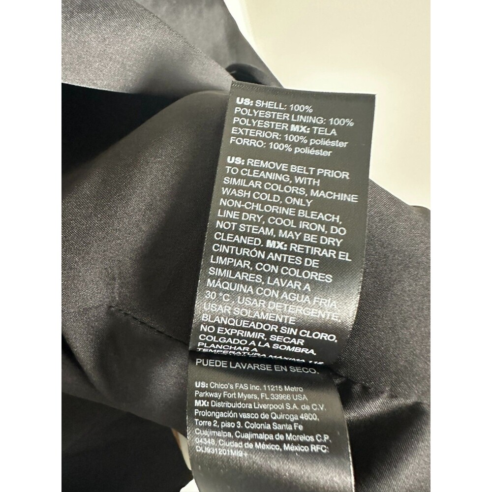 WHBM Satin Black Belted Blazer Size 6 Long Sleeve Formal Jacket NWT - Picture 9 of 9